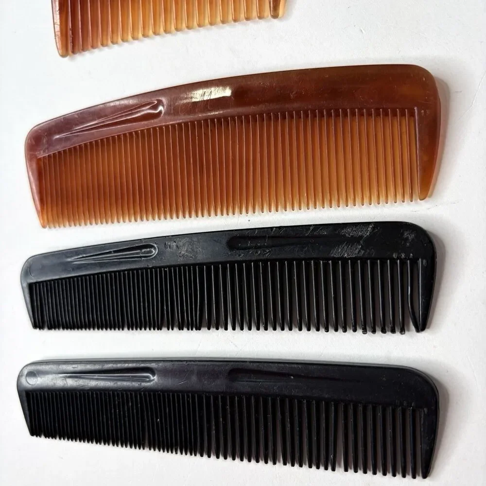 Vintage Comb Lot Goody Made In USA Black Tortoise 5